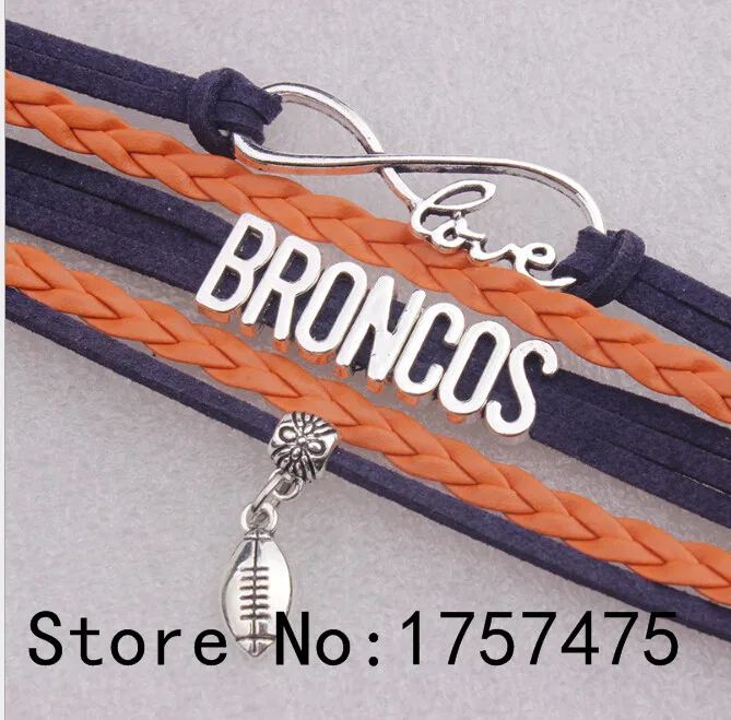 TDIYJ Seahawks Broncos Многослойные плетеные кожаные браслеты с подвесками для женщин Мода