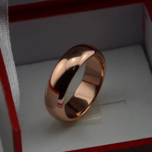 Невыцветающие кольца для влюбленных из розового золота диаметром 6 мм|brand rings for - Фото №1