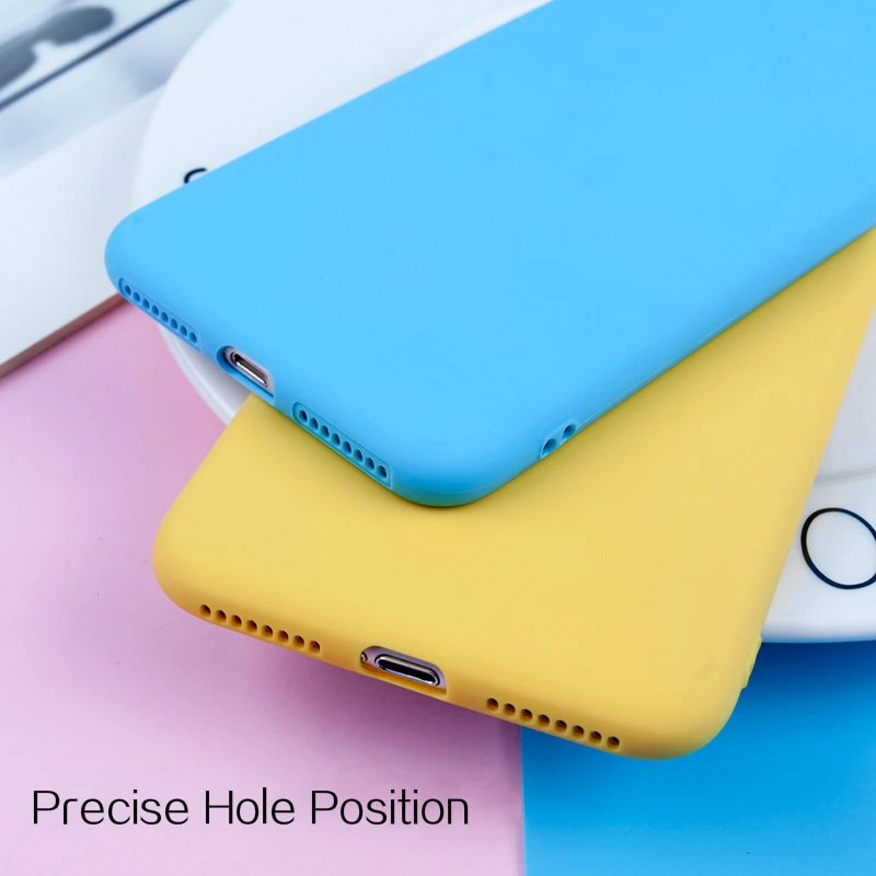 BROEYOUE чехол карамельного цвета для iPhone 7 8 6 6s X Plus 5 5S SE XS Max XR простой однотонный