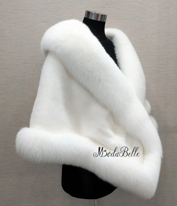 Женская свадебная шаль-болеро modabelle Черная шаль из искусственного меха для