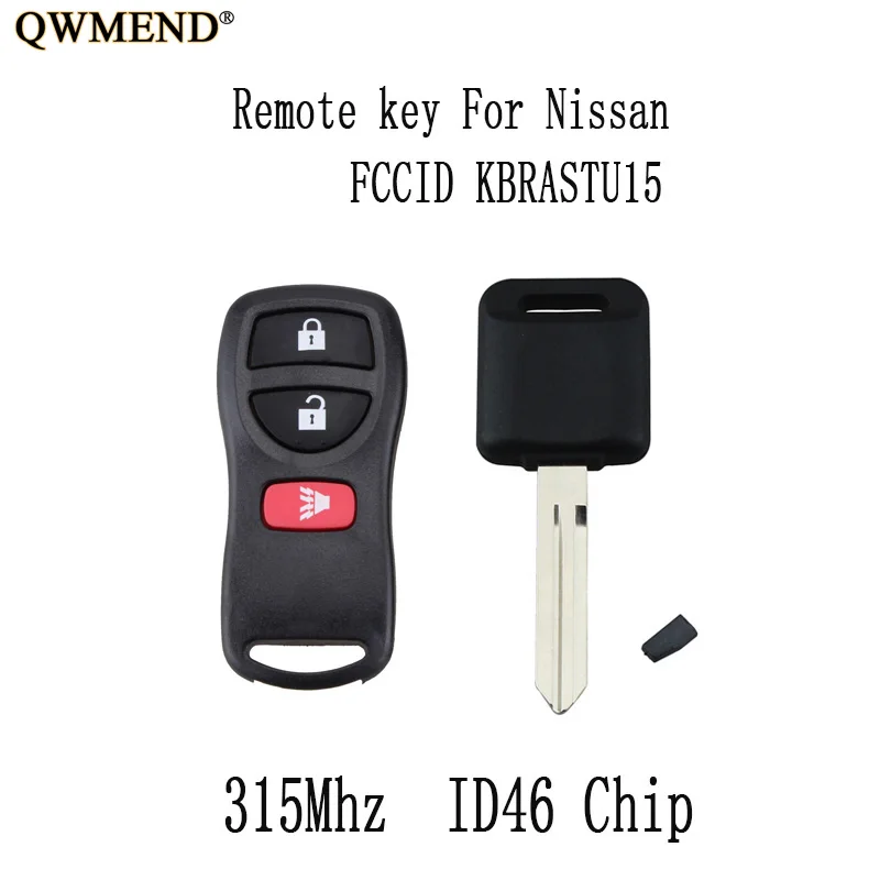 QWMEND 3 кнопки 315 МГц дистанционный ключ для Nissan Versa 2007 2013 Xterra 2005 2014 KBRASTU15