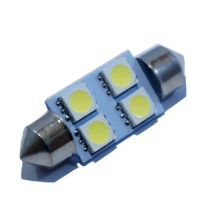 KTSCAR 6 шт. Festoon C3W C5W C10W автомобильная светодиодная лампа 36 мм 31 39 41 4SMD 4LED 5050