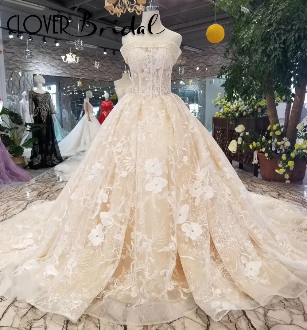 CloverBridal лучшее качество alibaba онлайн покупки Китай роскошное свадебное платье 100 см