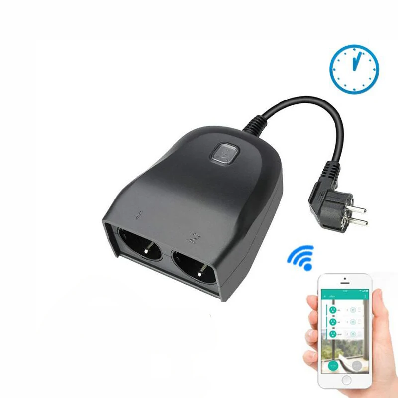 Умная Wifi розетка IP44 наружная приложение дистанционное управление 2 ЕС AC монитор