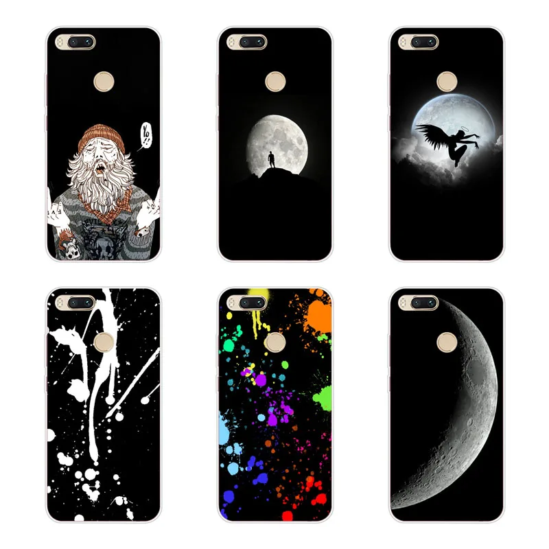xiaomi mi A1 5X Case Silicon Black graffiti Painting Soft TPU Back Cover for MI Protect Phone cases shell |