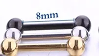 8mm Black 1 Pair Маленькие серьги-гантели с двумя шариками, серьги-гвоздики, украшения для ушного пирсинга для унисекс, мини-Хрящ уха, аксессуары для пирсинга, 1 пара - Окраска металла: 8mm Black 1 Pair