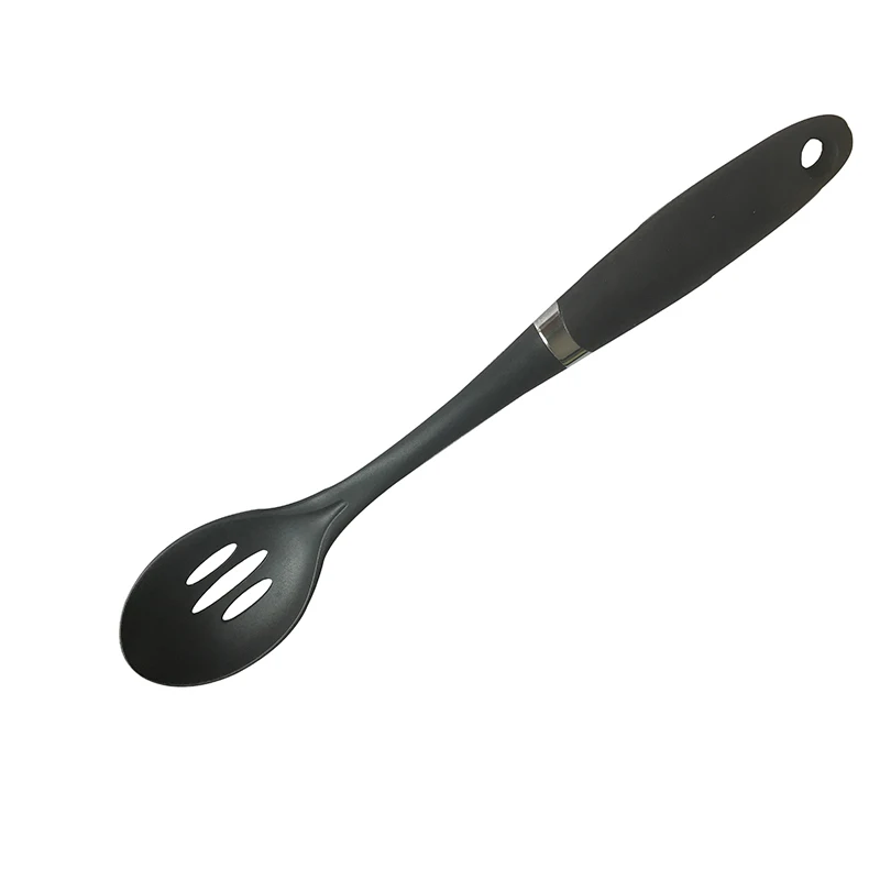 Small leaking spoon Кухонный нейлоновый набор KHGDNOR, 7 кухонных наборов, ковш, дуршлаг, ковш, дуршлаг, жареный стейк, антипригарный инструмент - Цвет: Small leaking spoon