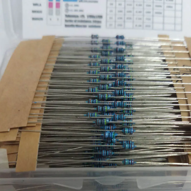 640 шт 64 значения 1R-10MR 1/6W& 1/8W Металлические пленочные резисторы Ассорти Комплект