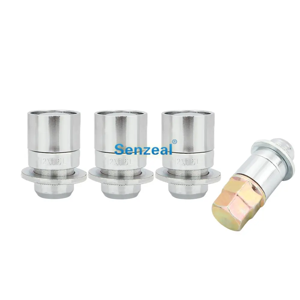 

Senzeal 4X Alloy Steel M12x1.5 Anti Theft Closed End Wheel Lug Nuts w/Washer Mag Seat with Key for Toyota Lexus Auto Car Lug Nut