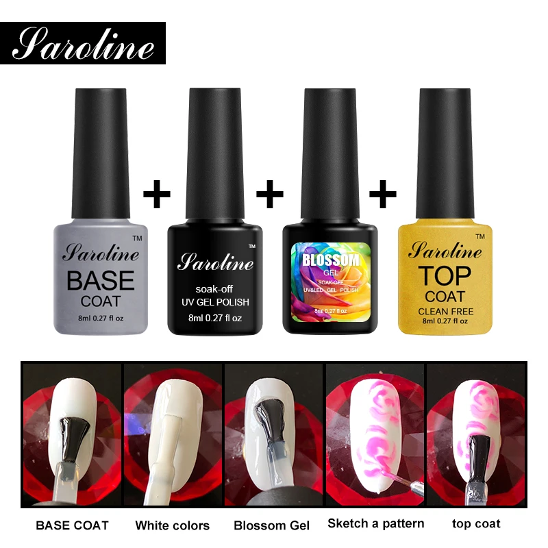 Цветной УФ гель для ногтей с цветными цветами набор блестящих лаков ногтей|Гель