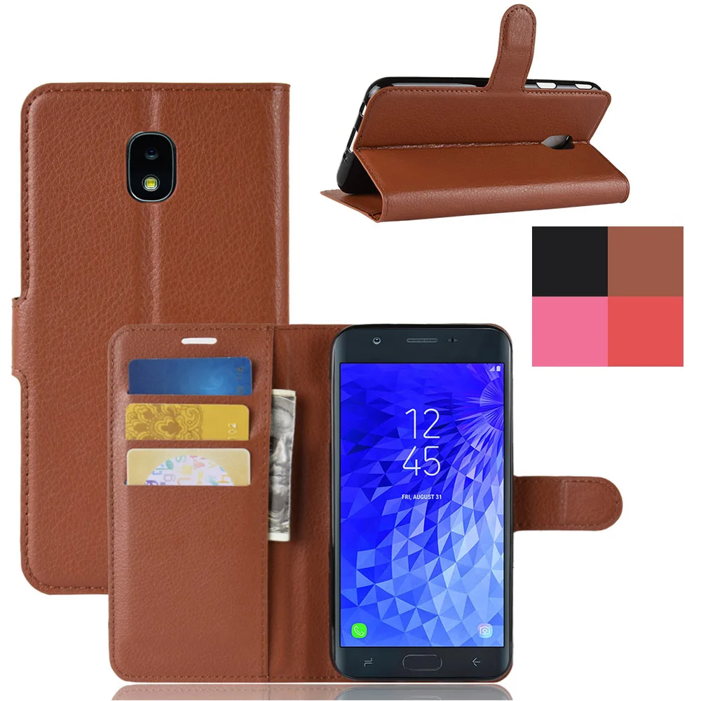 Кожаный чехол-книжка для Samsung Galaxy J7 2018/Refine/J7 V 2nd Gen/Crown/Star/Aura/Aero/Top/Eon | Мобильные