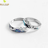 flyleaf 925 sterling silver enamel drop glaze couple rings for male women fashion fine jewelry lovers open ring men adjustable