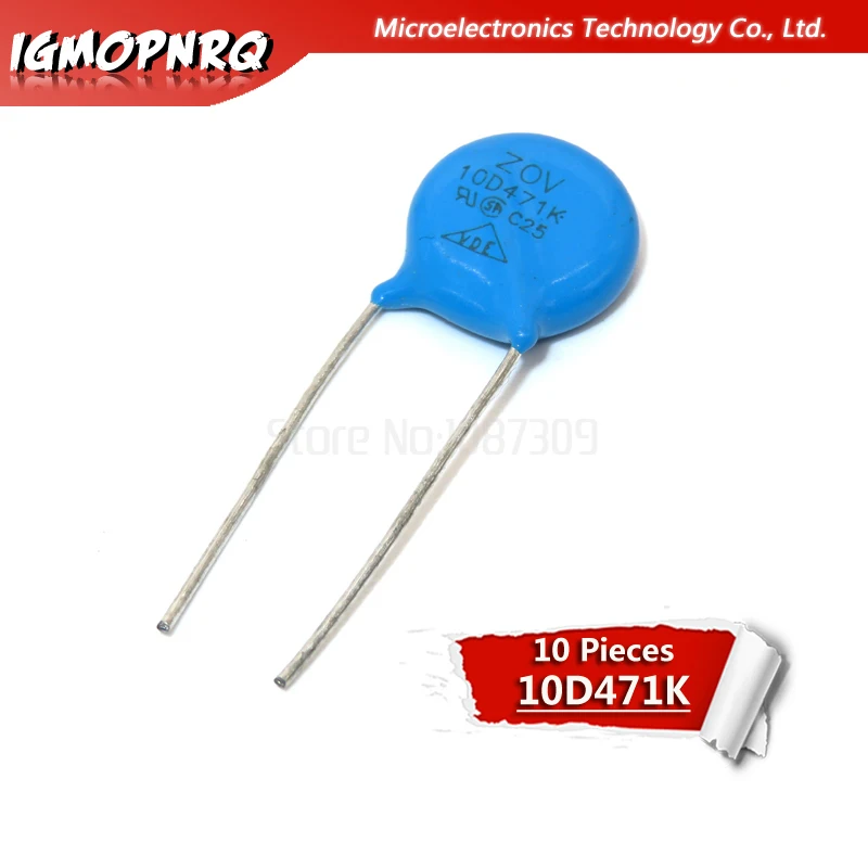 10 шт. Варистор 10D471K 470 в пьезорезистор 10D471|Резисторы| |