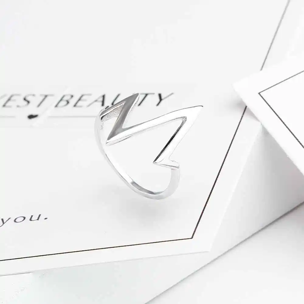 Женские кольца из стерлингового серебра 925 пробы в форме молнии винтажные для