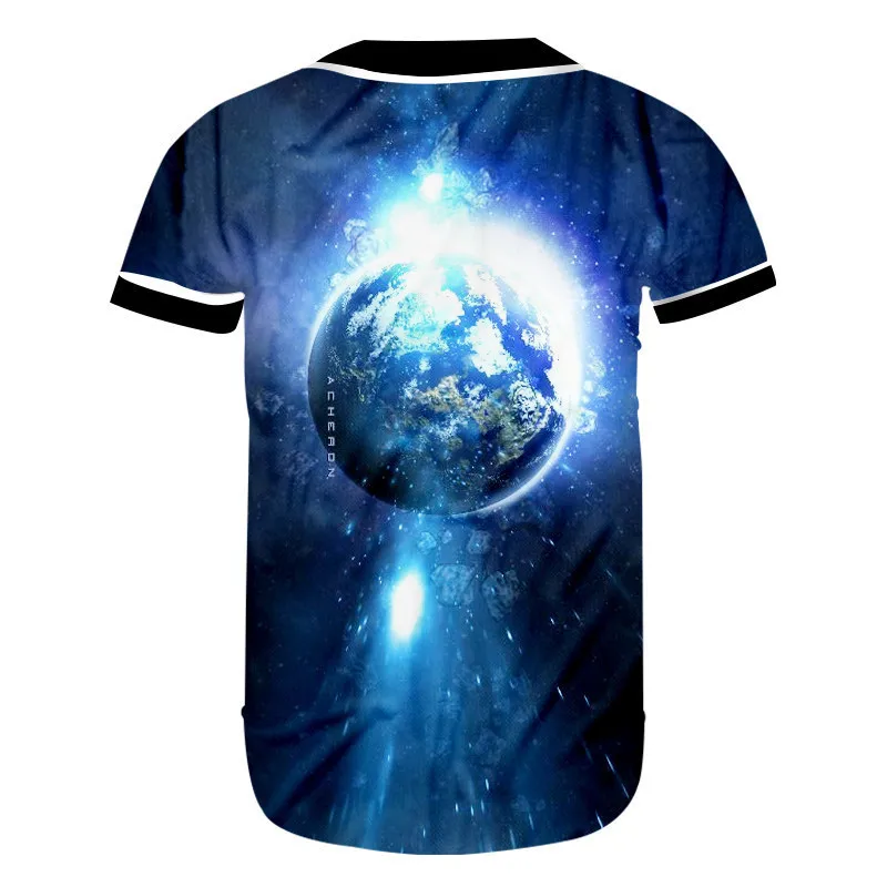 OGKB женский кардиган хип-хоп рубашка с принтом на пуговицах Галактика Космос 3D