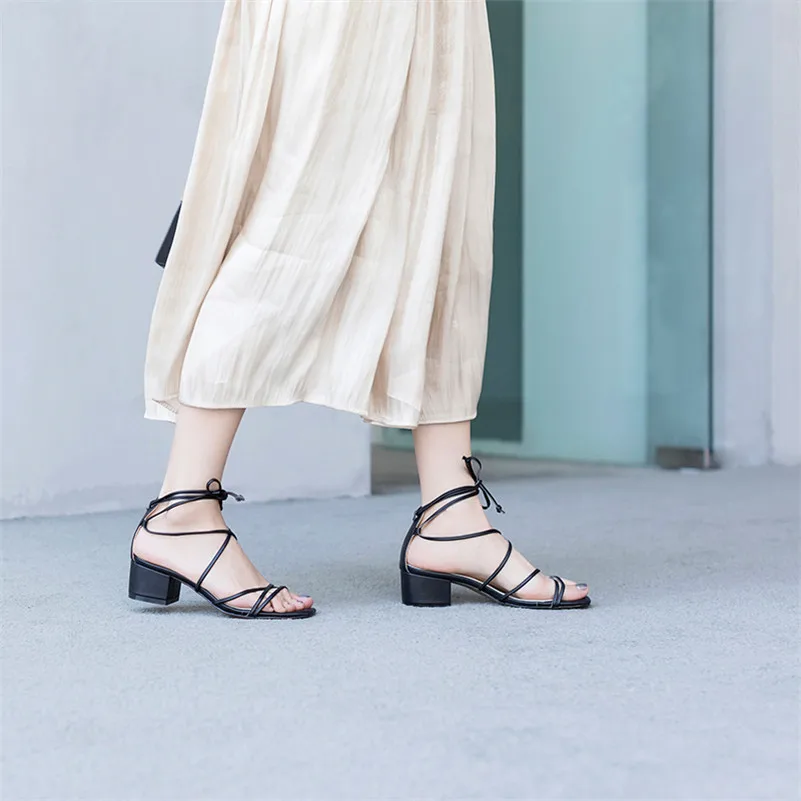 Женские сандалии на высоком каблуке FEDONAS классические дизайнерские пряжки из натуральной кожи