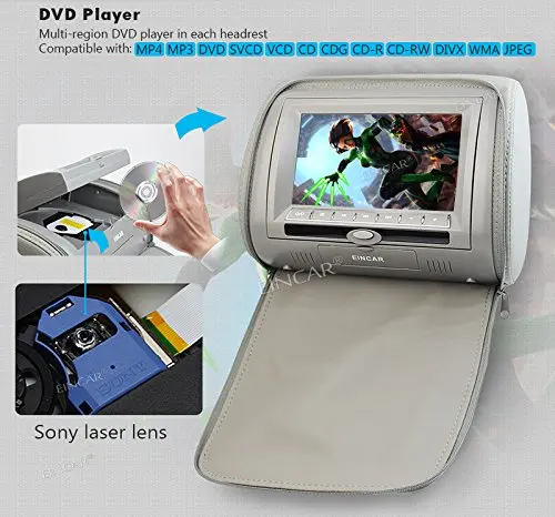 7 &quotЖК-дисплей двойной экран подголовник автомобиля подушки мониторы DVD плеер 32