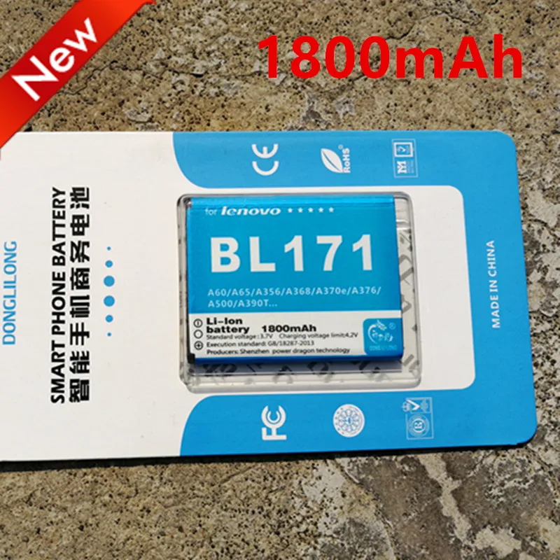 50 шт./Новинка 1800 мАч BL171 BL-171 аккумулятор для мобильного телефона Lenovo A60 A500 A65 A390 A368