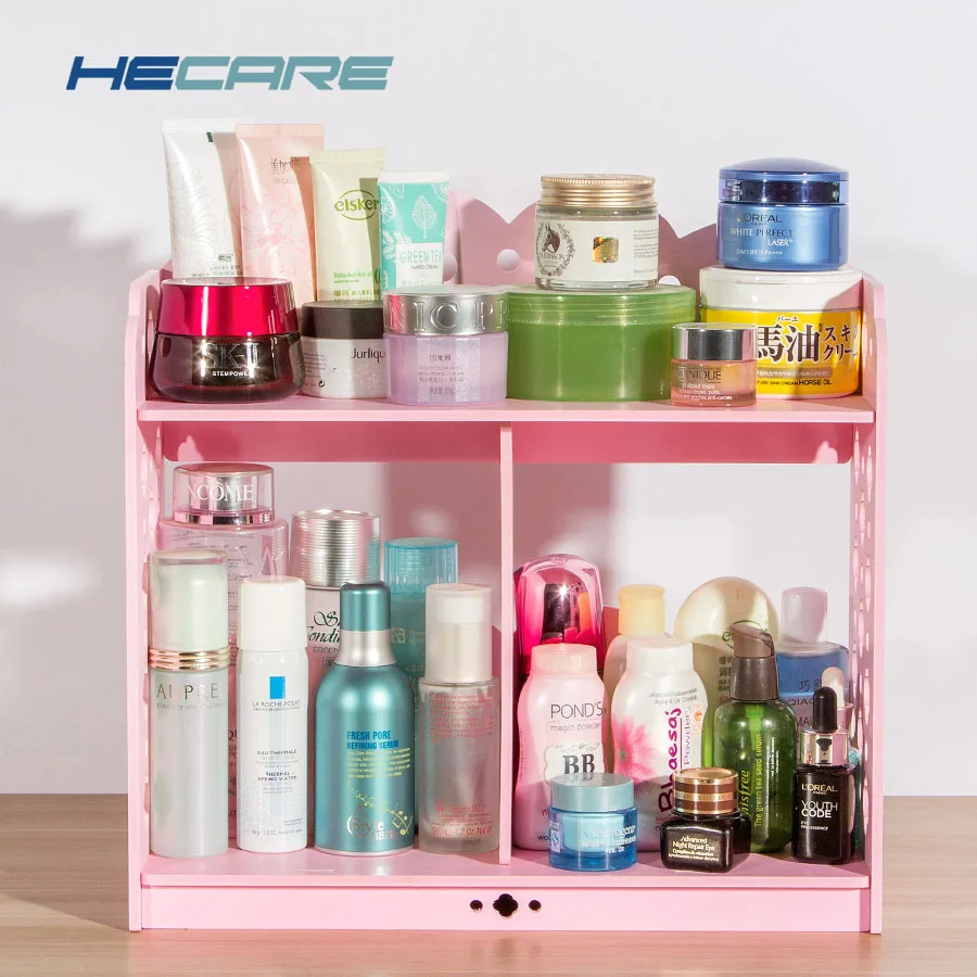 Pink Kitchen Racks Сделай сам, съемная пластиковая ПВХ доска, стойка для ванной, настольная, розовая, для хранения, кухонные стеллажи, косметический полый органайзер для хранения, стойка - Цвет: Pink Kitchen Racks