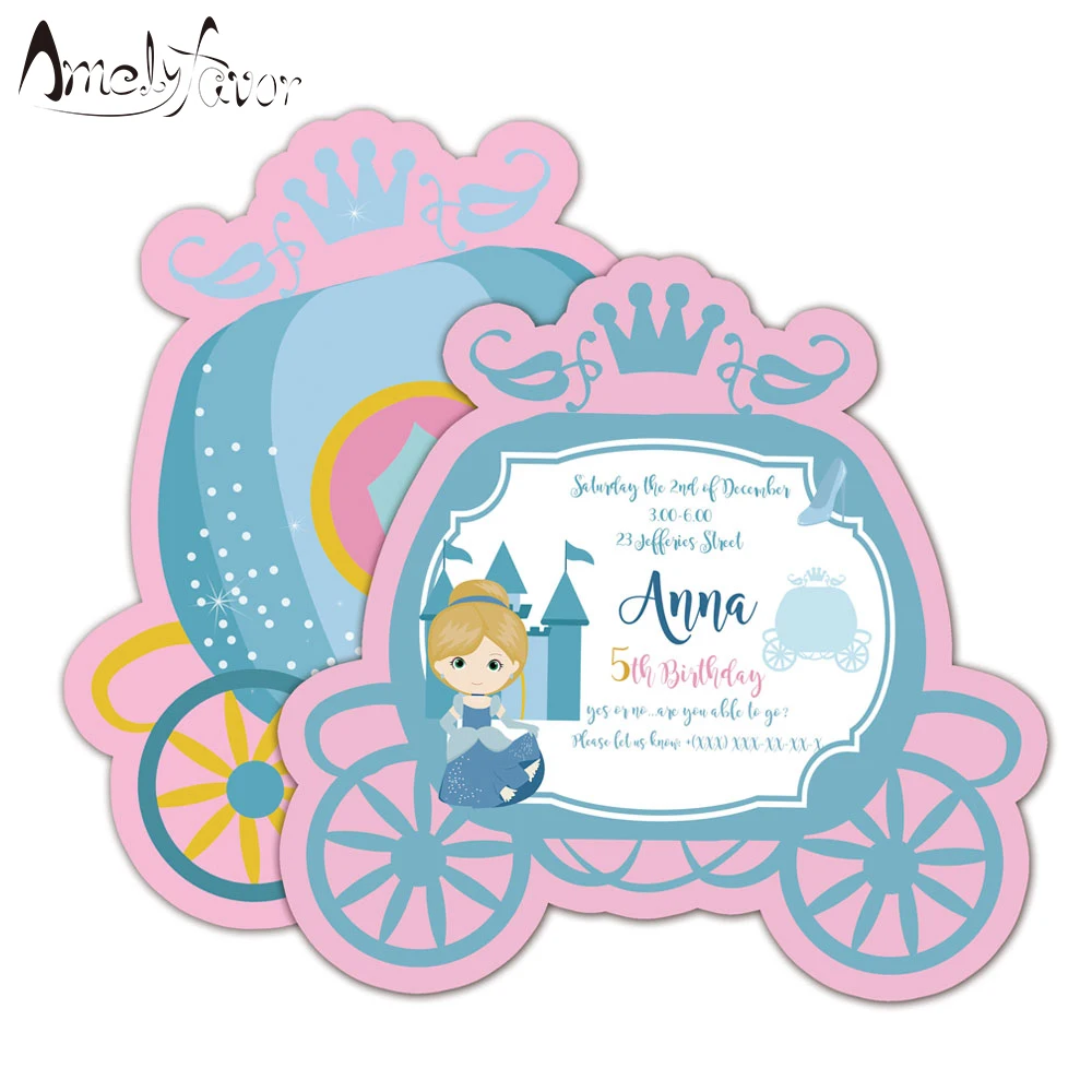Пригласительная открытка принцессы товары для дня рождения украшения вечеринки