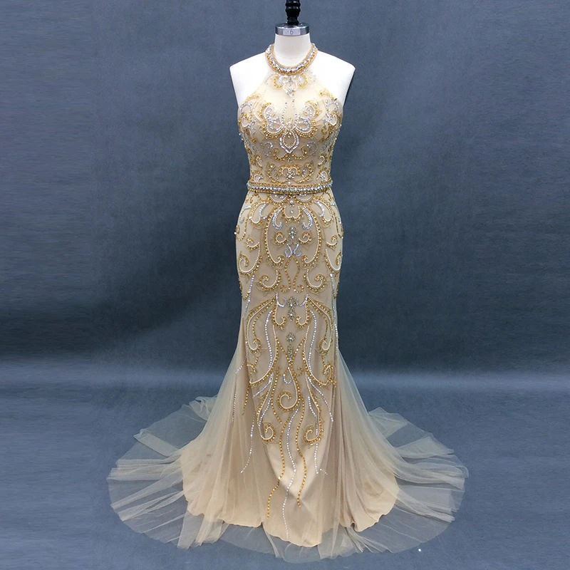 Новое поступление роскошное длинное вечернее платье 2018 стиль русалки со