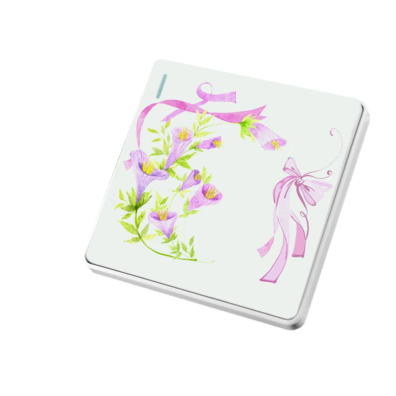 DIY Design Pattern New style Luxury Wall Switch Panel Light Ribbon flower decoration Push Button 110-250V 10A | Обустройство дома