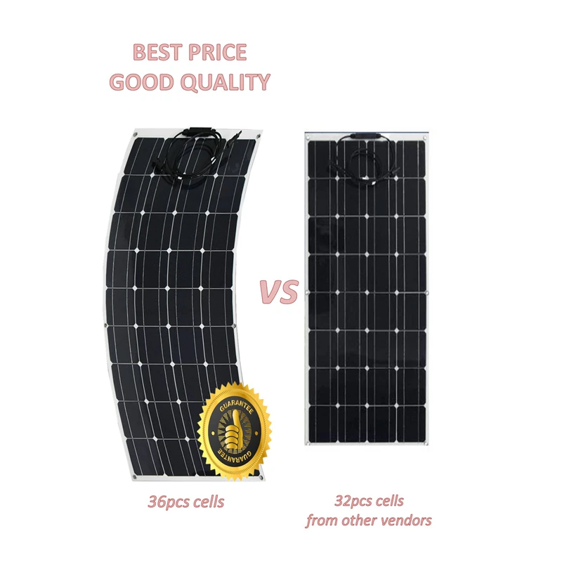 100 Вт Панели солнечные Гибкая монокристаллические фотоэлектрические ячейки