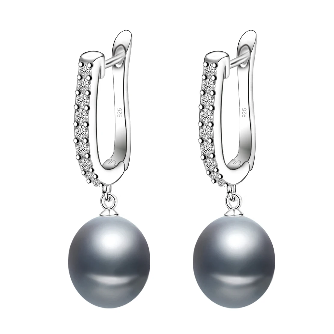 grey pearl earring Серьги с серым пресноводным жемчугом для женщин, классические серьги из серебра 925 пробы, подарок на день рождения - Цвет камня: grey pearl earring