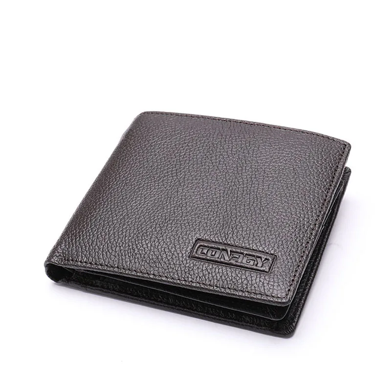 Кошелек короткий мужской из натуральной кожи деловой бумажник с держателем для