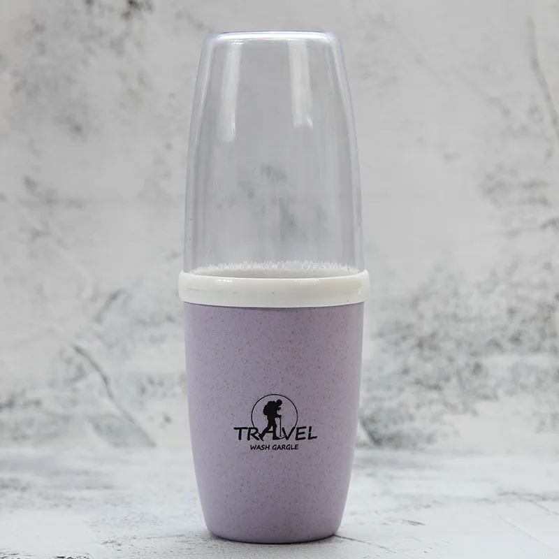 Purple ONEUP дорожная чашка для мытья пшеничной соломы зубная паста коробка для хранения зубных щеток дорожная Коробка Для Хранения Туалетных принадлежностей портативные аксессуары для ванной комнаты - Цвет: Purple