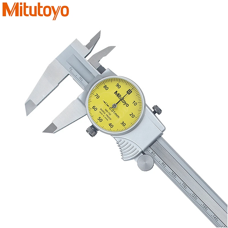 100% Оригинальный штангенциркуль Mitutoyo 0 150 мм/0 01 циферблат 505 732 из нержавеющей стали