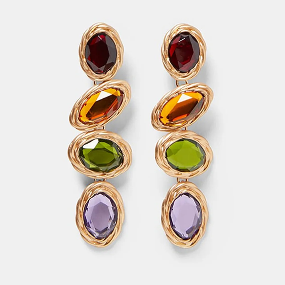 Multi Vedawas Boho ZA серьги для женщин ювелирные изделия Макси Кристалл Прекрасный Сердце Падение женские серьги-подвески Brincos XG2219 - Окраска металла: Multi