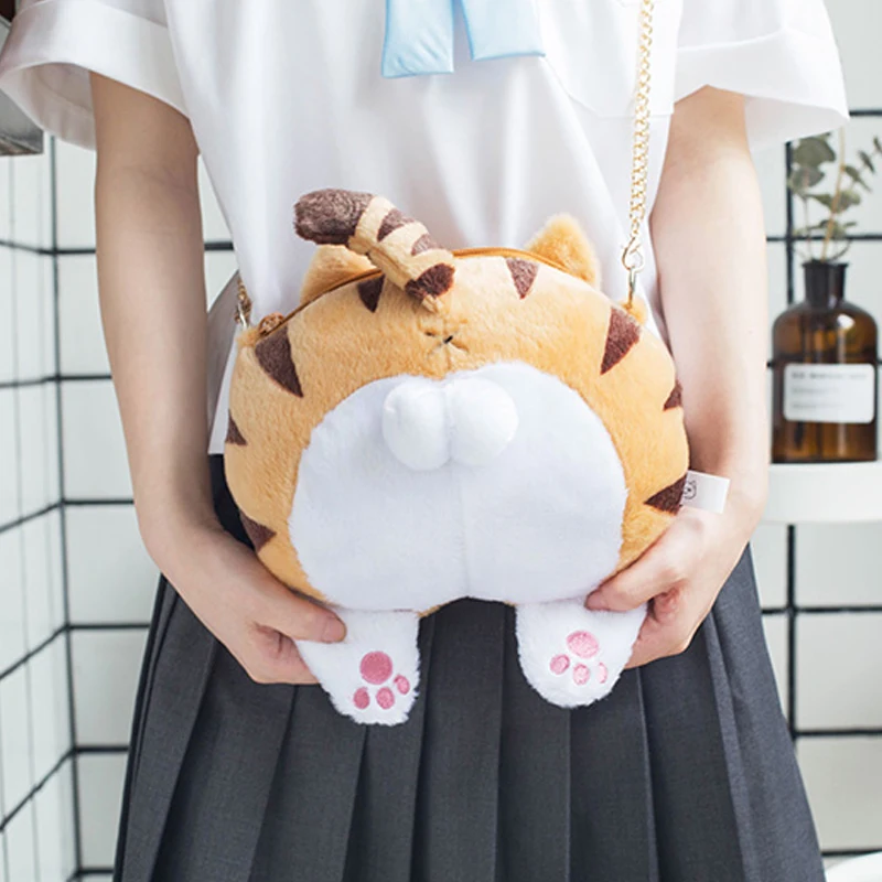 Супер милая пушистая сумка через плечо с котом MSMO плюшевая сумка-мессенджер и