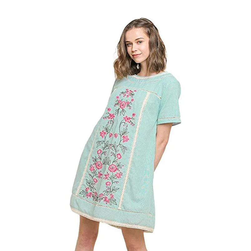 Новая женская летняя пикантная богемная блузка с вышивкой и коротким рукавом