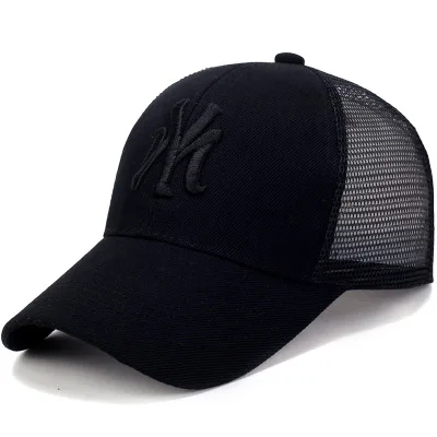 Letter Summer Mesh Cap Men Gorras Para Hombre Baseball Cap Daddy Hats Women Snapback Fashion Cap Sun Hat face caps - Цвет: black