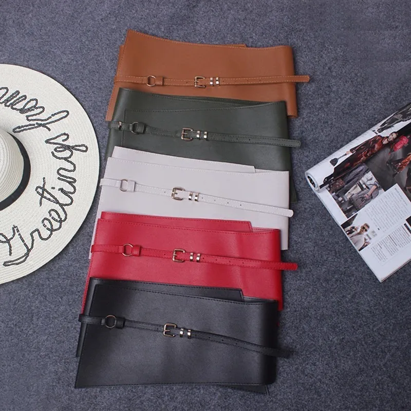 Twotwinstyle женщина ультра широкий регулируемый тонкий корпус корсет пояс черная