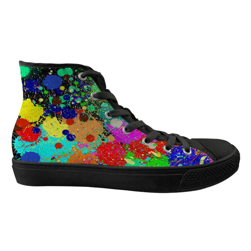 WHEREISART/Модная женская обувь на плоской подошве с высоким берцем и принтом