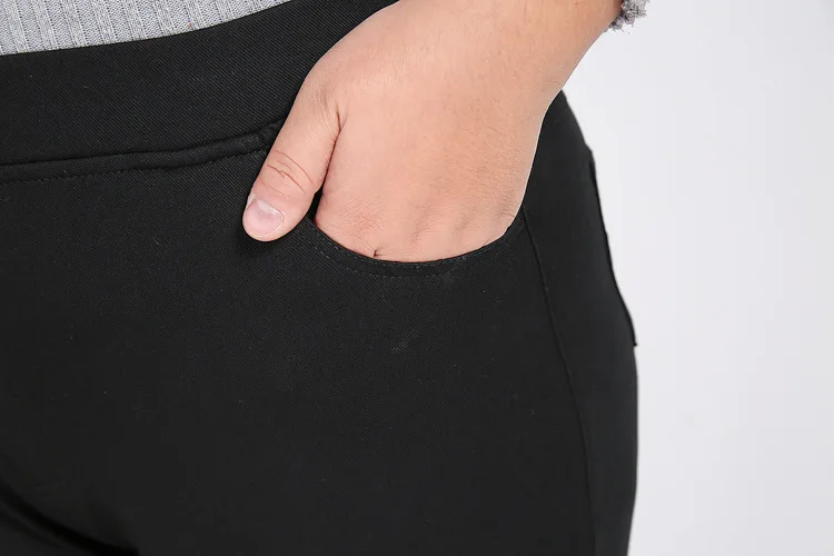 Женские деловые брюки черного цвета размера плюс 5XL 7XL, женские прямые брюки черного цвета, женские брюки большого размера YH07