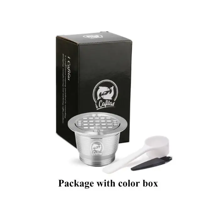 1capsule 1color box Многоразового обновления квадратное отверстие Nespresso из нержавеющей стали пустая капсула Crema многоразовый Кофе фильтр чашка многоразовые кафе капельница - Цвет: 1capsule 1color box