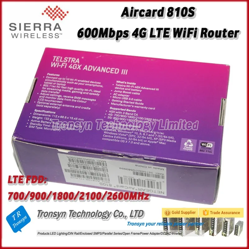 Оригинальный разблокированный Wi Fi роутер Netgear 600 Мбит/с Aircard AC810S 4G LTE Cat11 поддержка