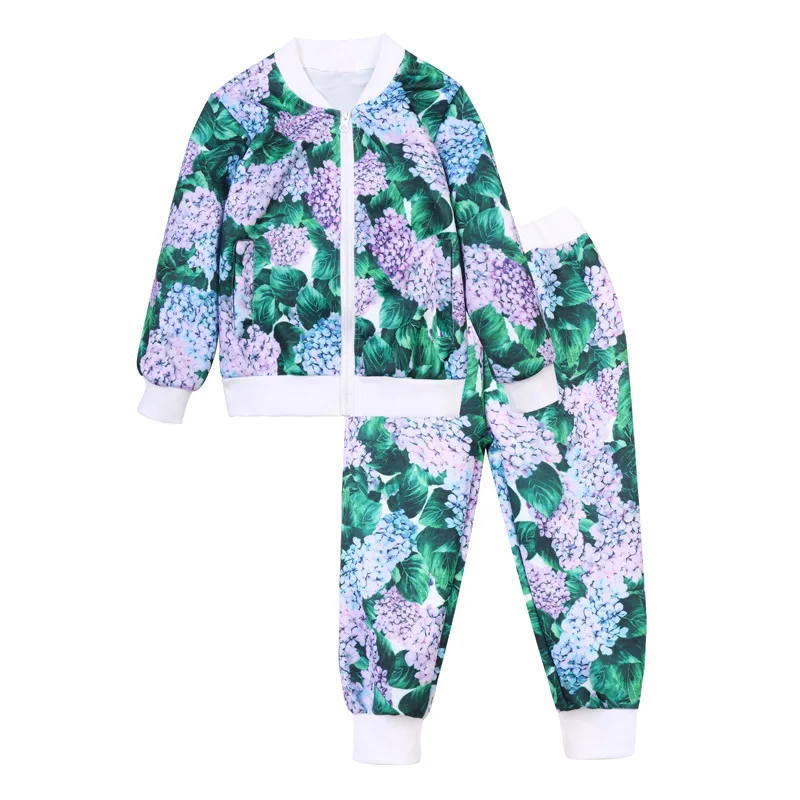 LadyStreet весна осень детские комплекты одежды для девочек Дети хлопок o-образным