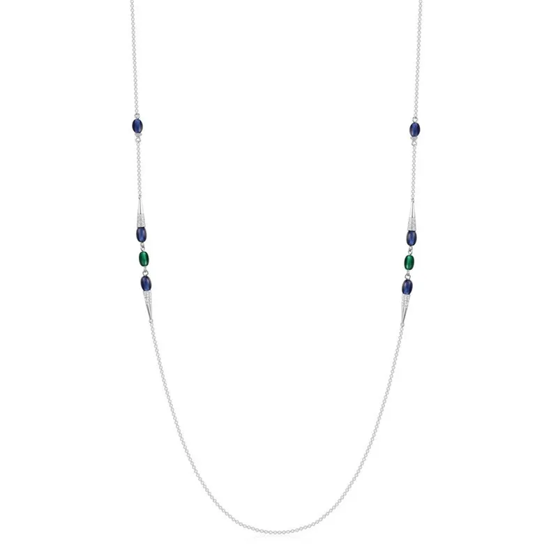 Роскошное длинное ожерелье свитер из циркониевых бусин карамельного цвета