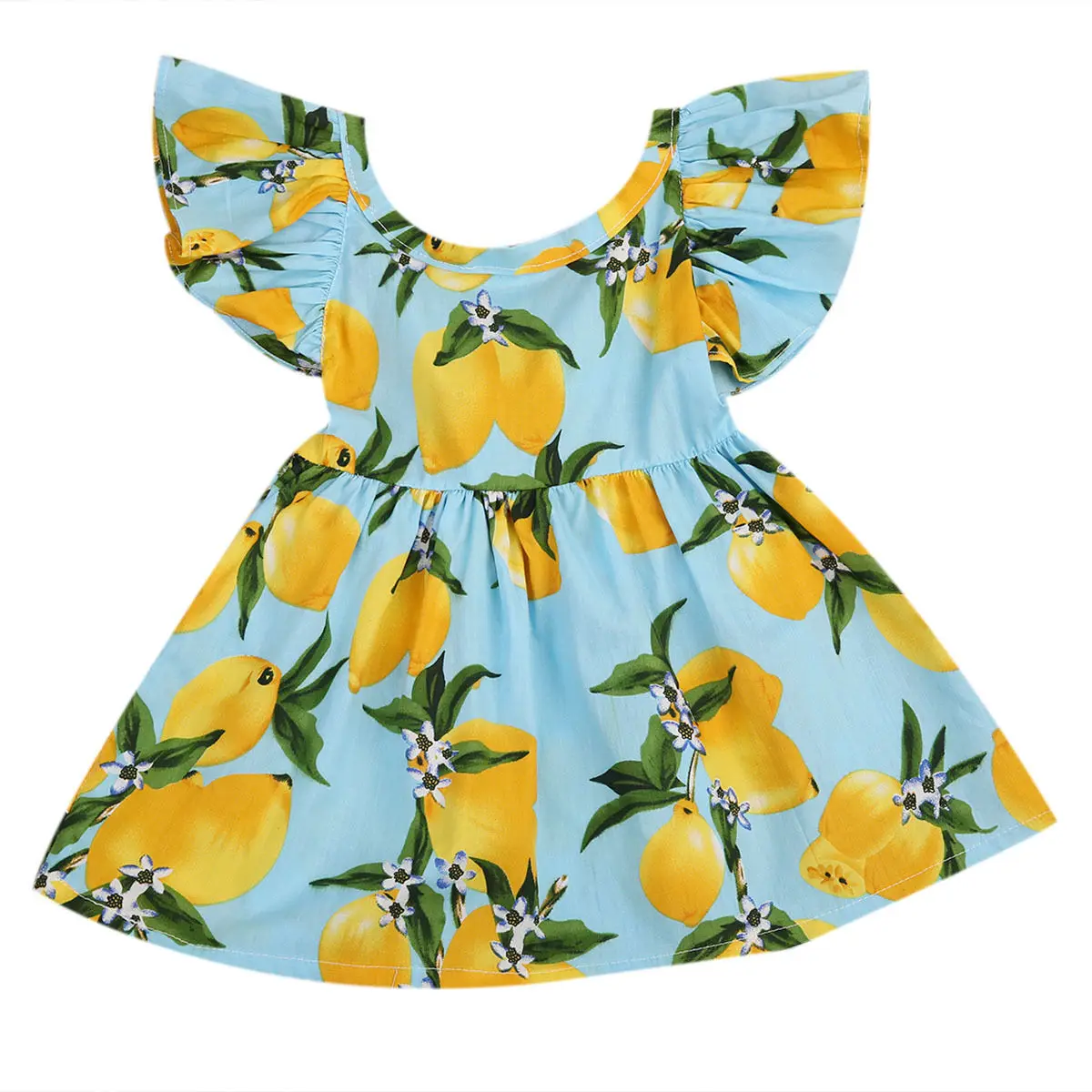 2018 Baby Girl Back Bandage Lemon dress Toddler Kid Summer Tutu Dresses | Детская одежда и обувь