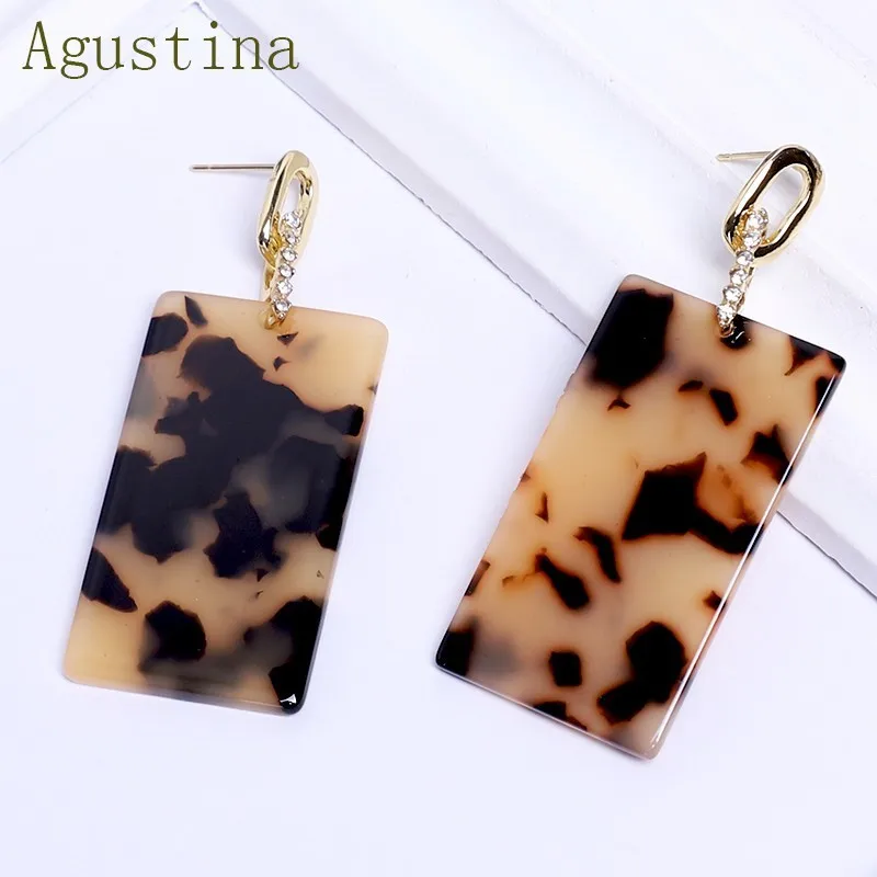 Серьги модных украшений с ринестонами для женщин в стиле бохо с подвесками из смолы и ацетата, минималистичные серьги из акрила в виде звезды, панк-серьги, милые серьги Agustia.