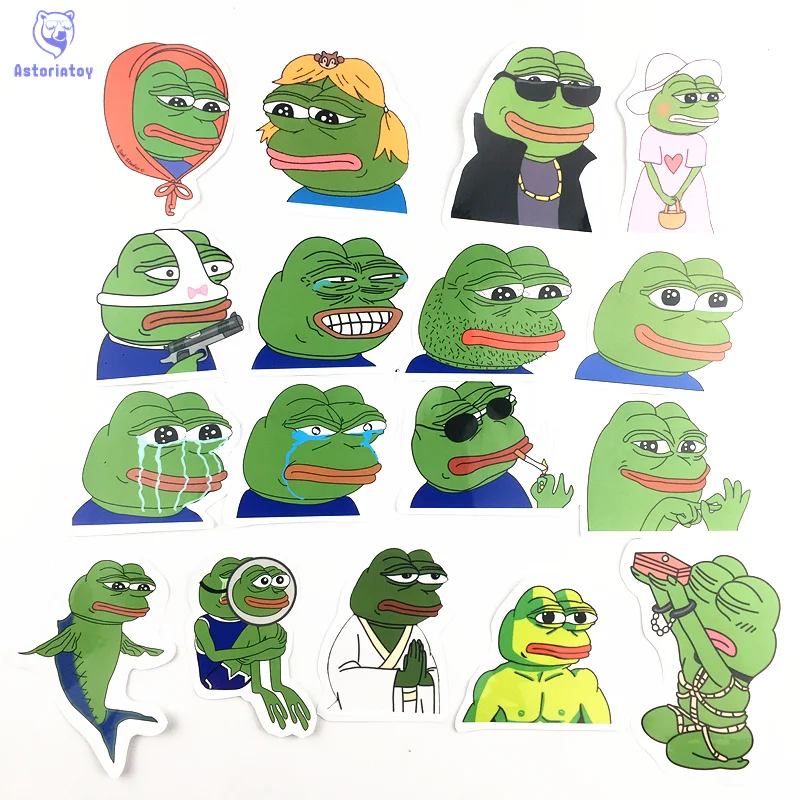 17 шт./лот сумка для ноутбука Sad Pepe the Frog холодильник скейтборд чемодан на колесиках