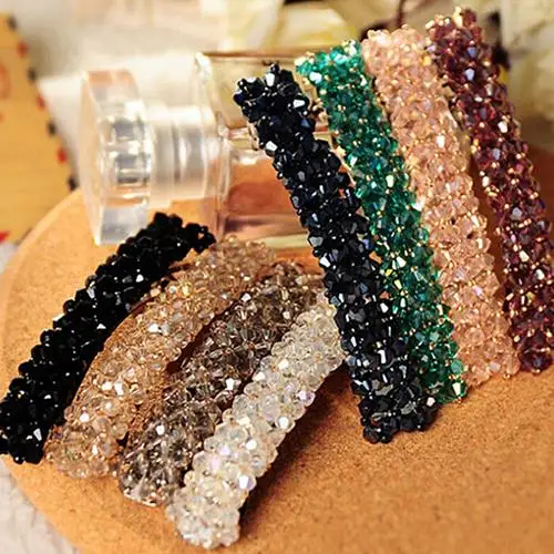 Women's Fashion Bling Headwear Elegant Hair Clips Handmade Full Crystal Clip Barrette Hairpin Accessories Styling Tool | Красота и