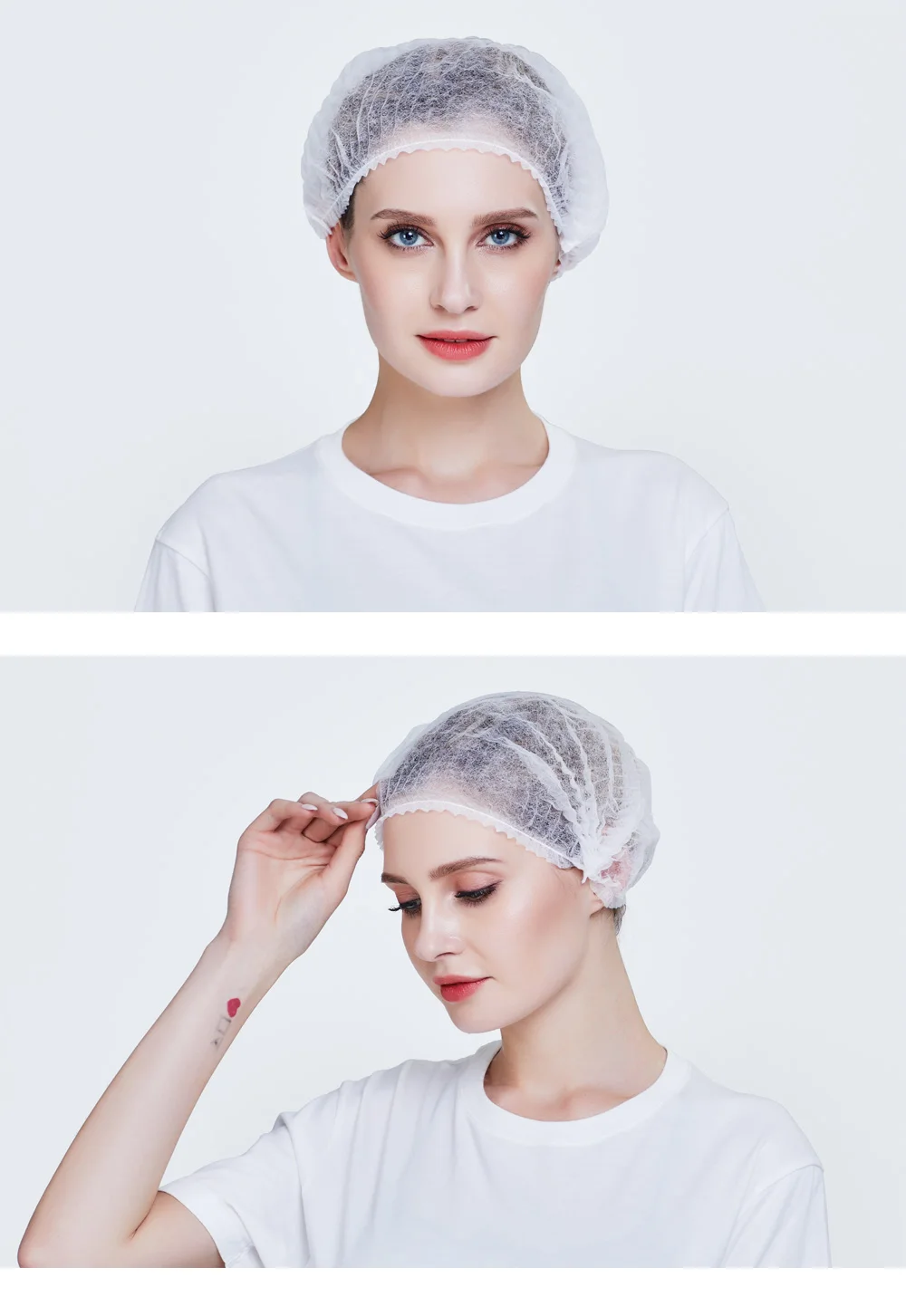 Non-woven Disposable Shower Caps Pleated Anti Dust Hat Women Men Bath Caps for Spa Hair Salon Beauty Accessories