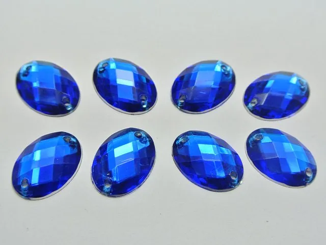 120 шт. Стразы для шитья 13x18 мм Королевского синего цвета аксессуары с плоским