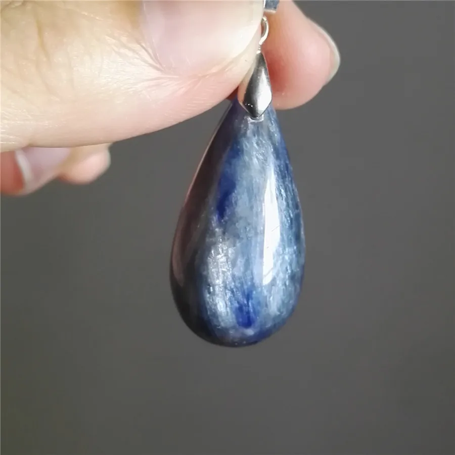 Fashion Necklaces Crystal Charms Pendant Blue Gemstone Suspension Water Drop Bead Natural Kyanite 31x15x11mm | Украшения и