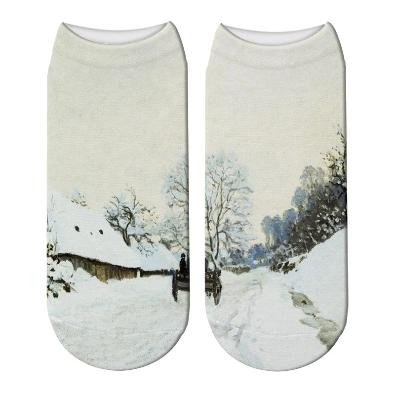 Винтаж Ретро известный 3d печать на холсте женские унисекс носки из хлопка harajuku